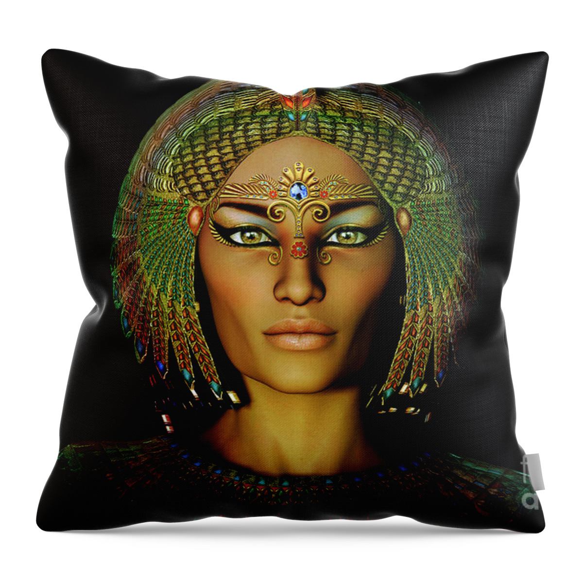 Queen Throw Pillow featuring the digital art Queen Of The Nile by Shadowlea Is