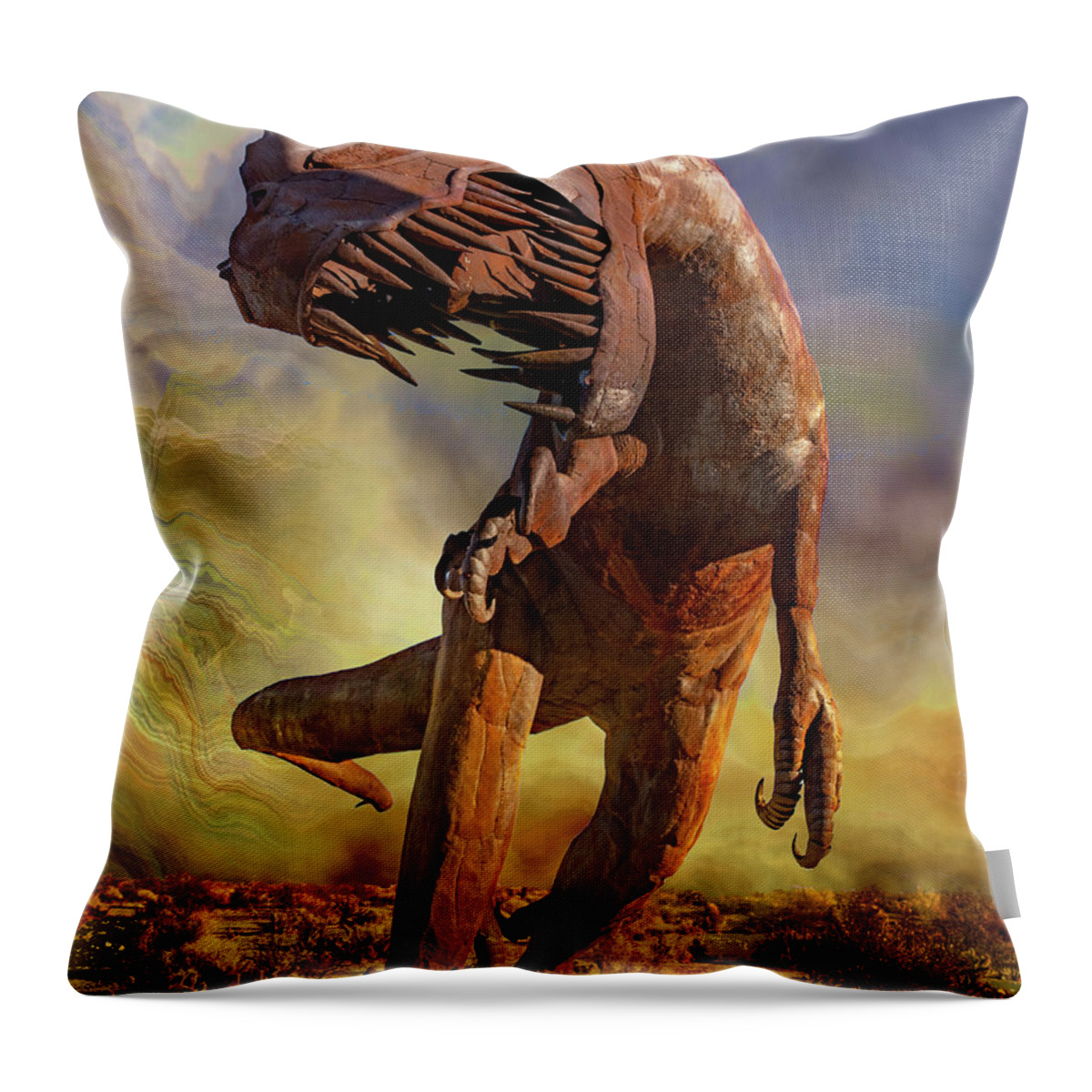 T-rex Throw Pillow featuring the photograph Raaawwwrrr by Mary Hone