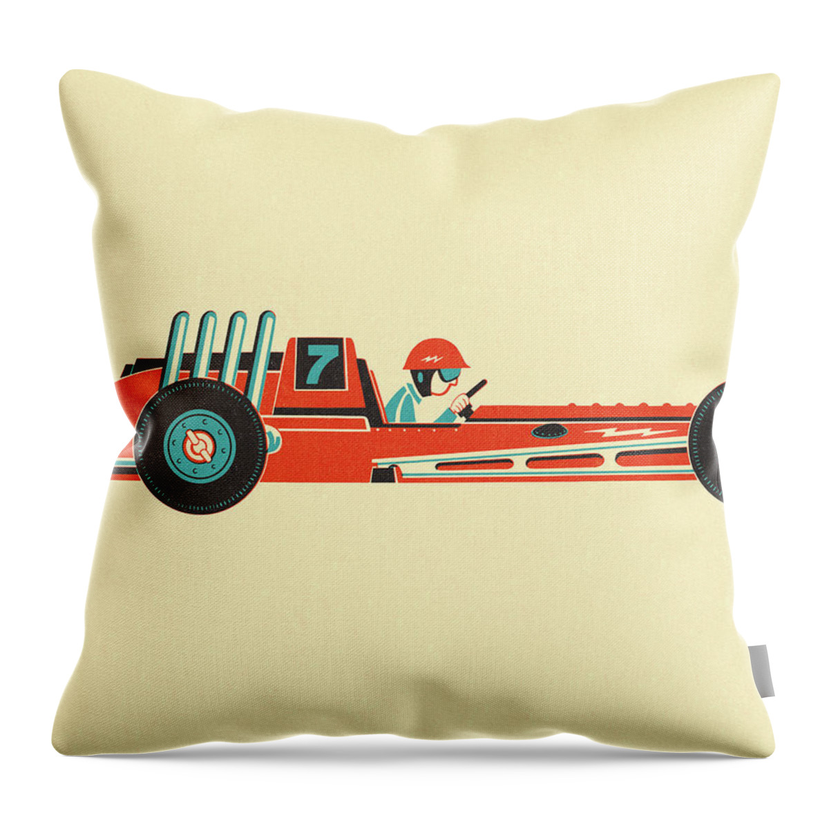 Auto Throw Pillow featuring the drawing Race Car by CSA Images