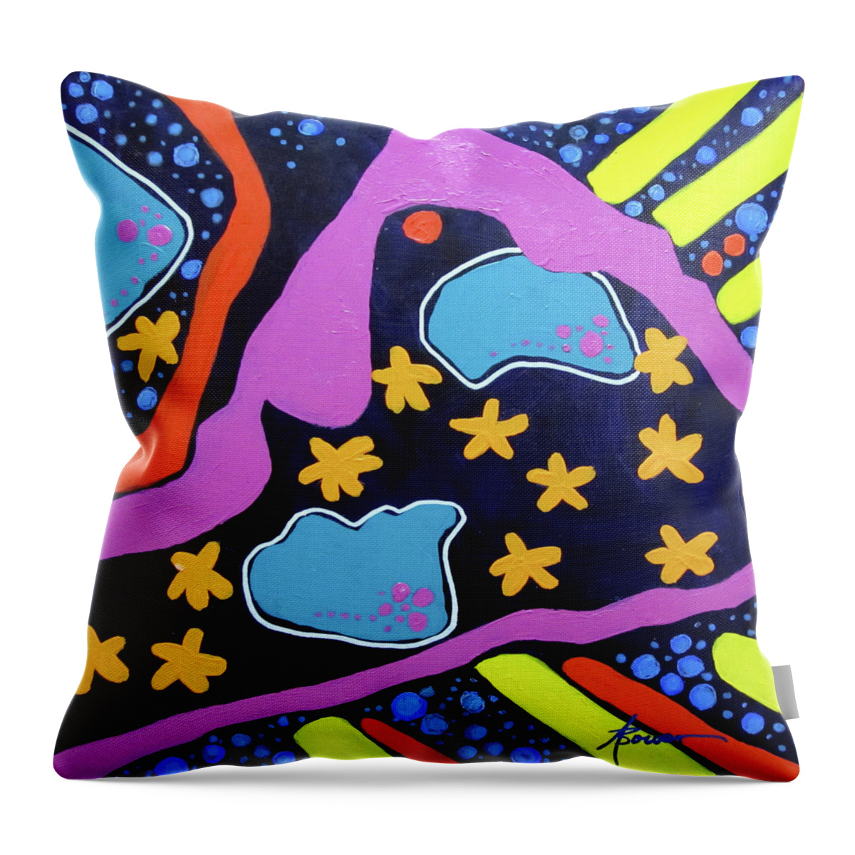 Abstract Throw Pillow featuring the painting Radical by Adele Bower