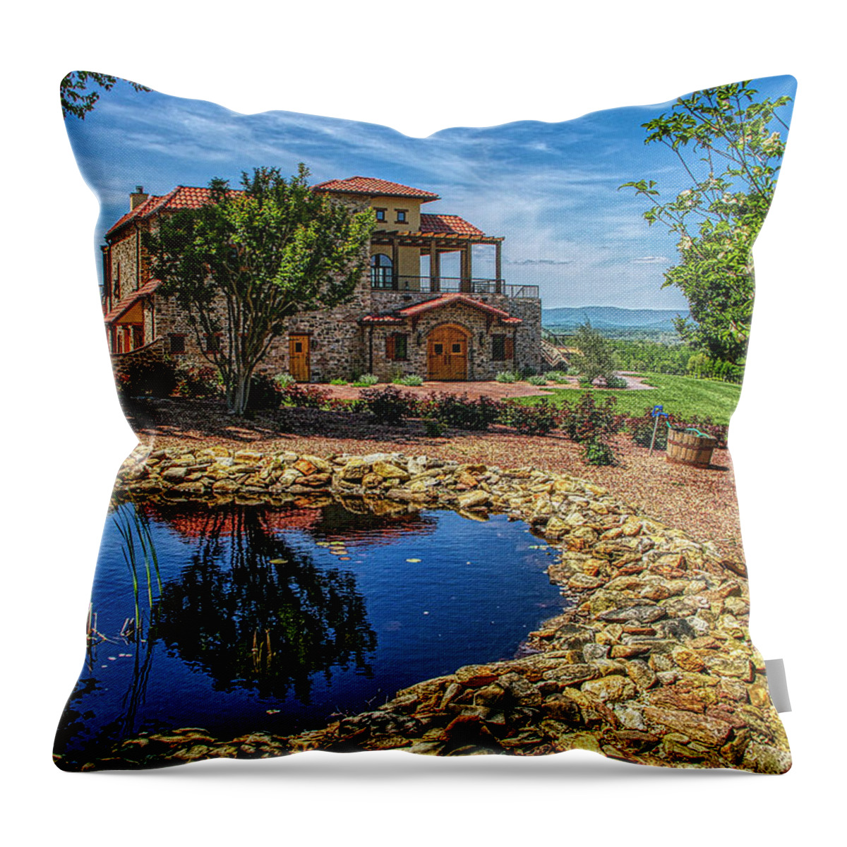Vineyards Throw Pillow featuring the photograph Raffaldini Winery by Dale R Carlson