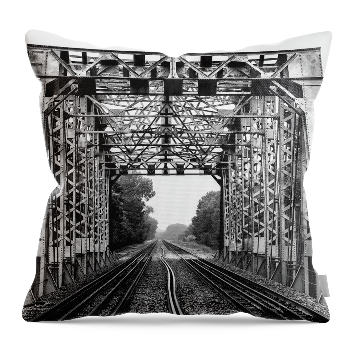 1905 Throw Pillow featuring the photograph Railroad Bridge 1905 by Jeff Phillippi