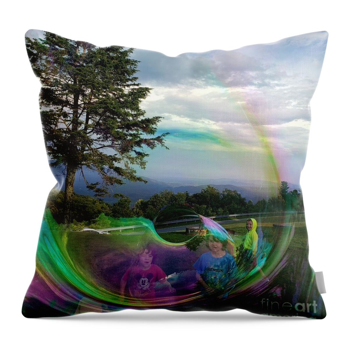 Bubble Throw Pillow featuring the photograph Rainbow Bubble by Anita Adams
