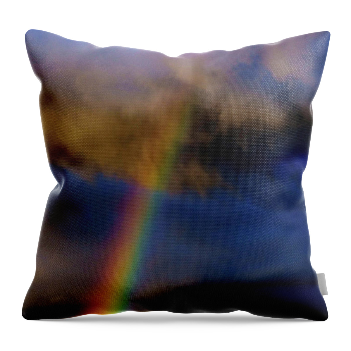 Rainbow Throw Pillow featuring the photograph Rainbow during Sunset by John Bauer