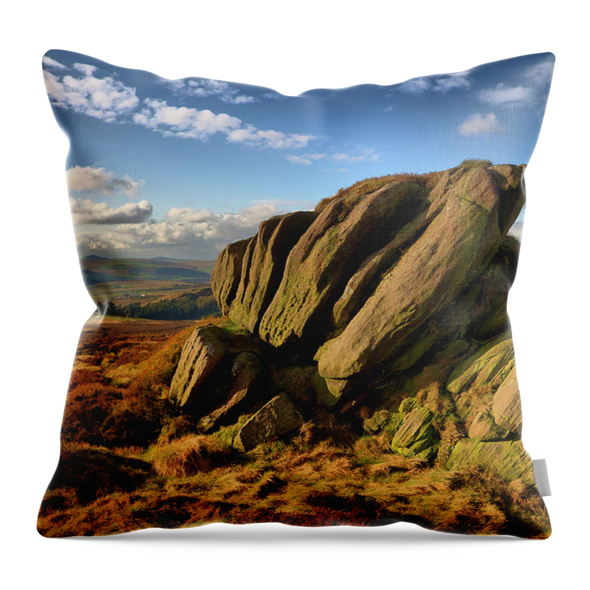 Grass Throw Pillow featuring the photograph Ramshaw Rocks Ridge by James Ennis