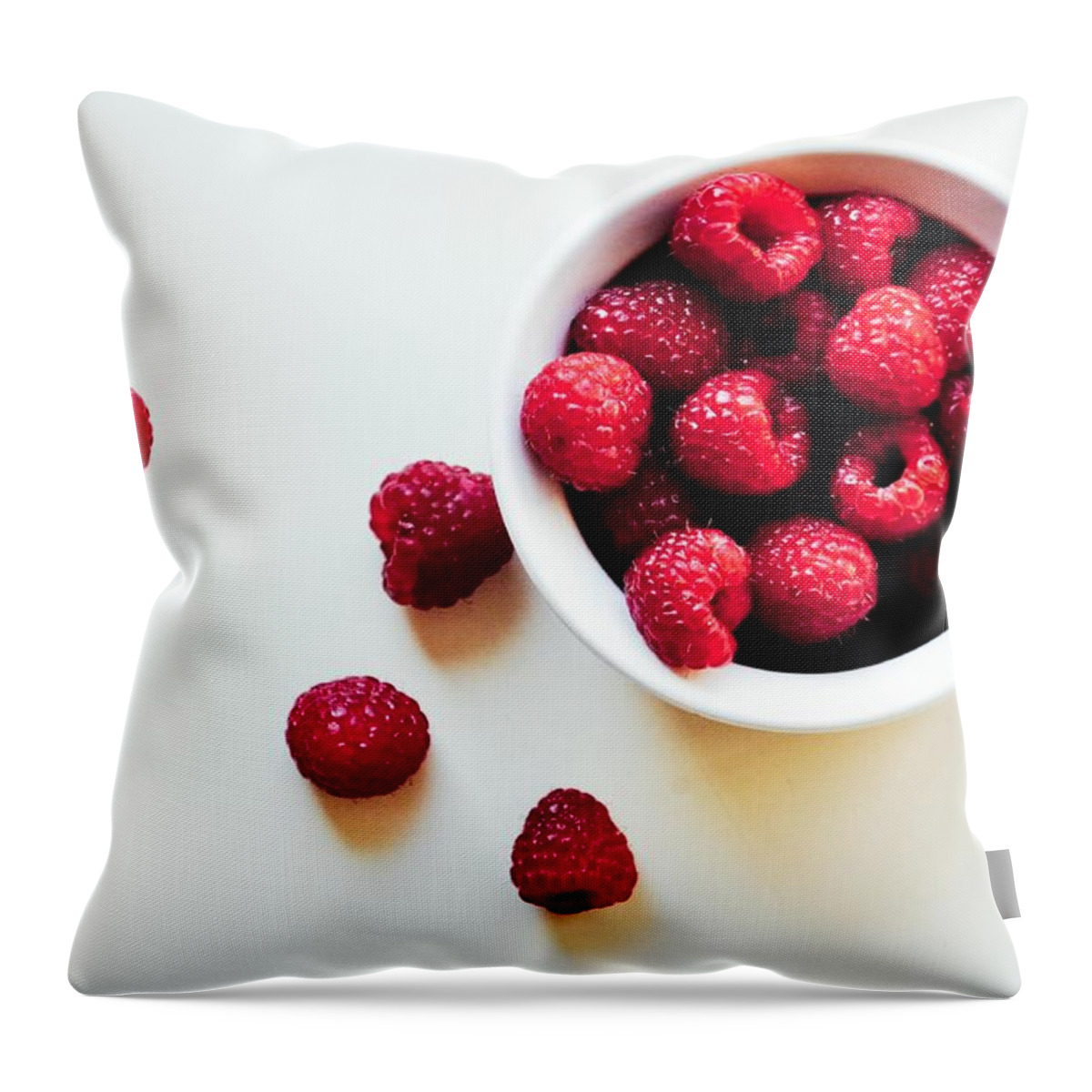 Food And Drink Throw Pillow featuring the photograph Raspberry by All Images Copyright © Brandon Lyon