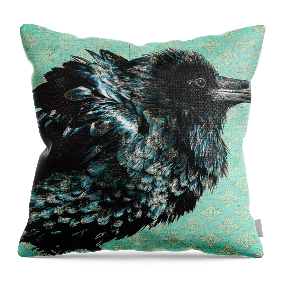 Raven Throw Pillow featuring the photograph Raven Maven by Mary Hone