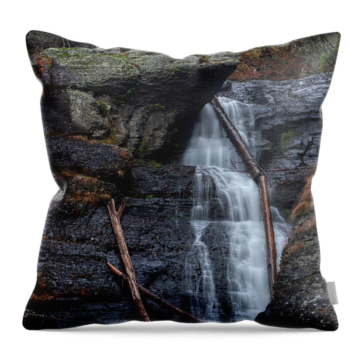 Pennsylvania Throw Pillow featuring the photograph Raymondskills Falls by Paul Freidlund