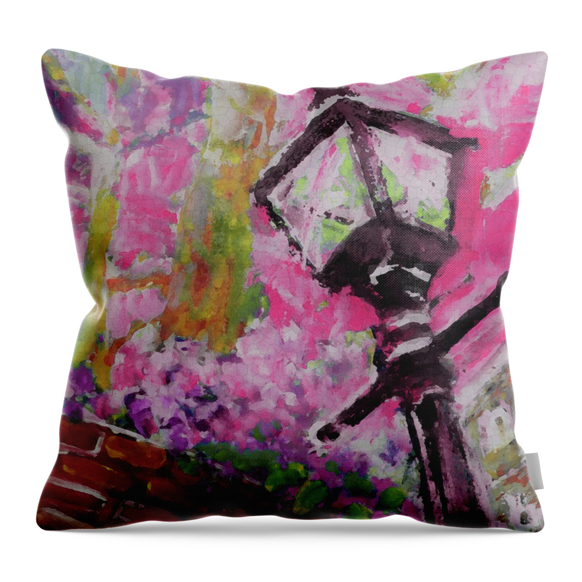 Pink Throw Pillow featuring the painting Ready For Pink Evenings by Lisa Kaiser