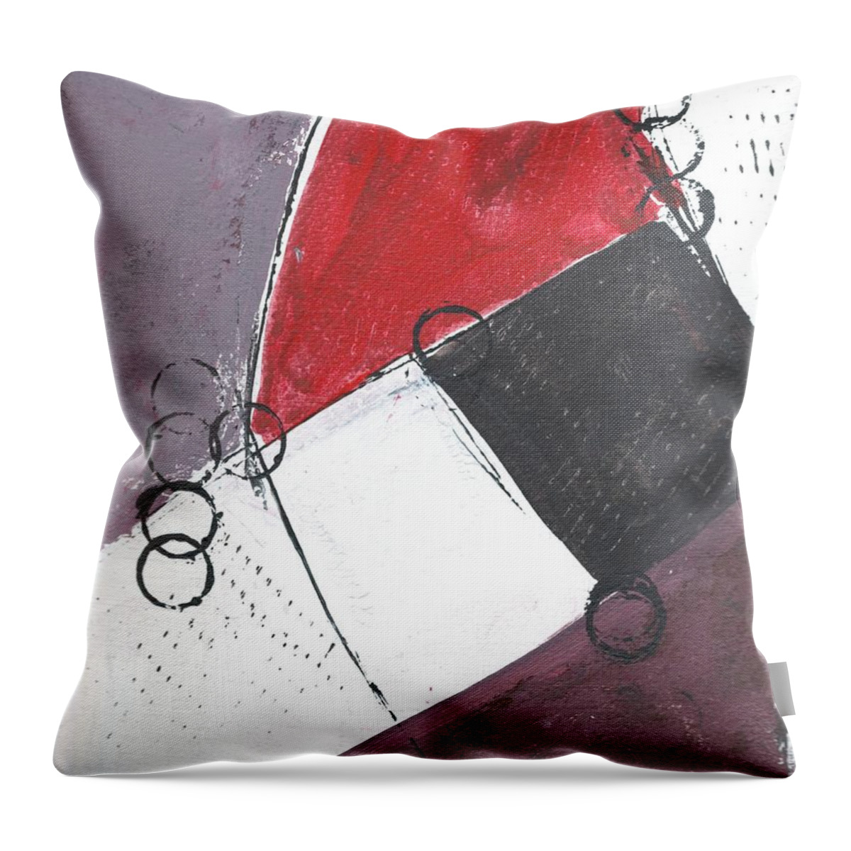 Abstract Throw Pillow featuring the painting Red and Black Study 1 by Christine Chin-Fook