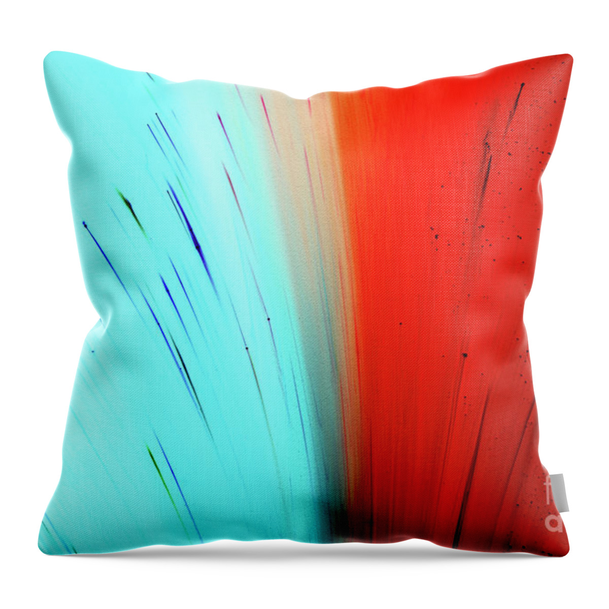 California Throw Pillow featuring the photograph Red And Blue Dyes Exploding In Liquid by Mimi Haddon