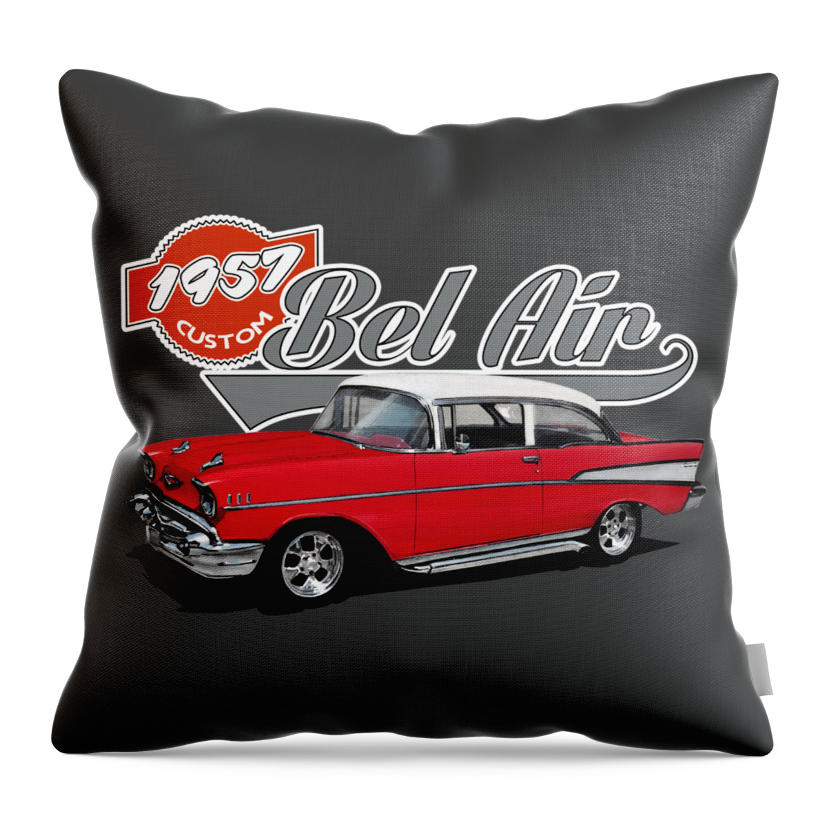 Red Throw Pillow featuring the digital art Red Bel AIr by Paul Kuras