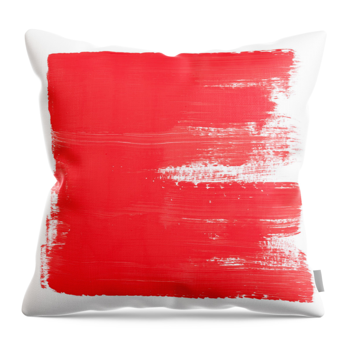 Rectangle Throw Pillow featuring the digital art Red Brush Painted Frame Texture by 4khz