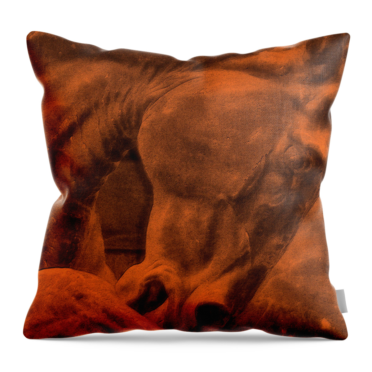 1991 Throw Pillow featuring the photograph Red Horse Art by Dressage Design