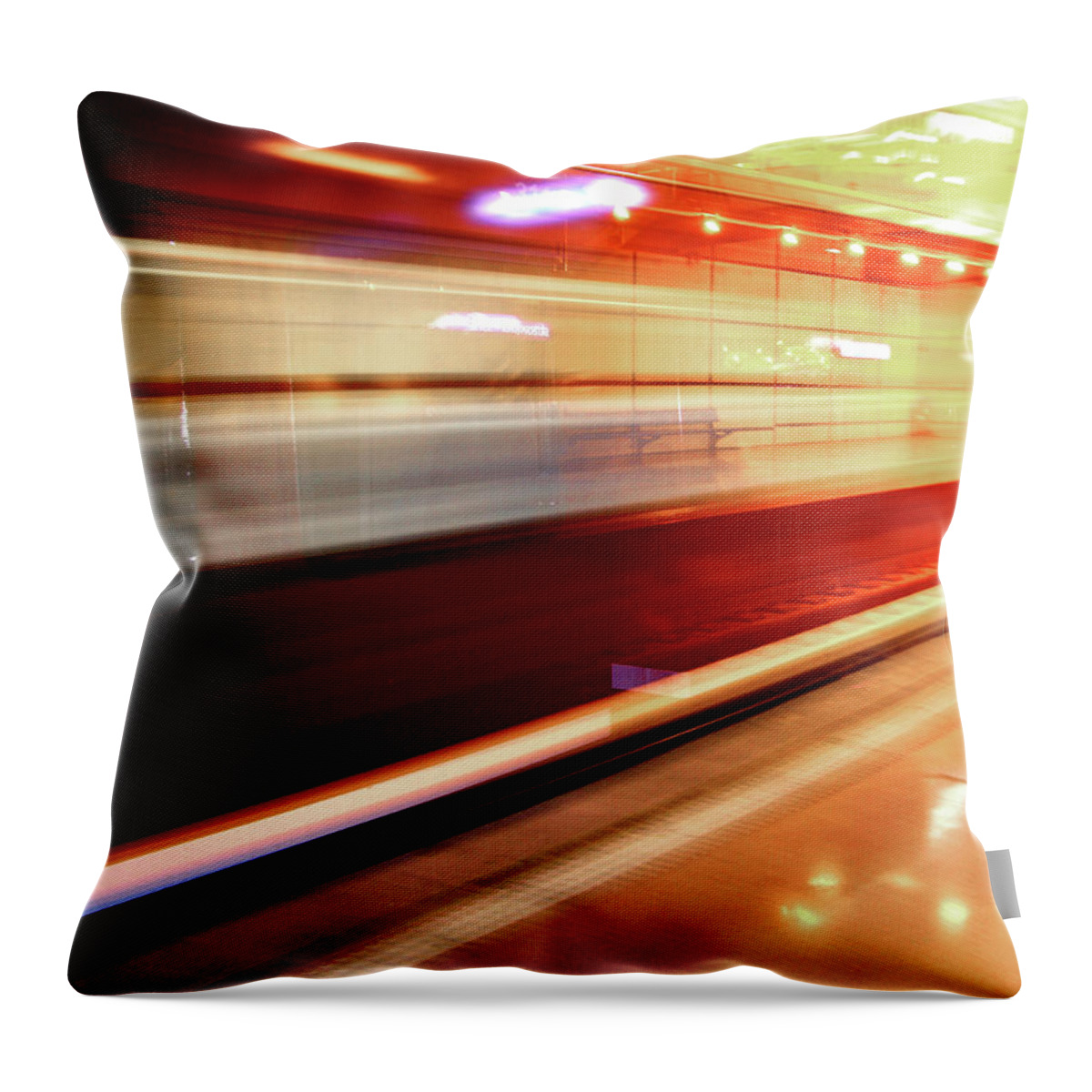 Train Throw Pillow featuring the photograph Red Train by Mikel Ortega