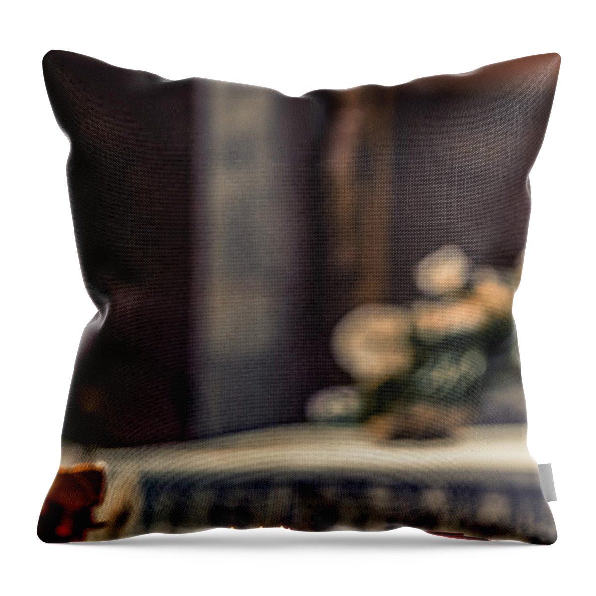 Christ Throw Pillow featuring the photograph Red votive tealights by Vivida Photo PC