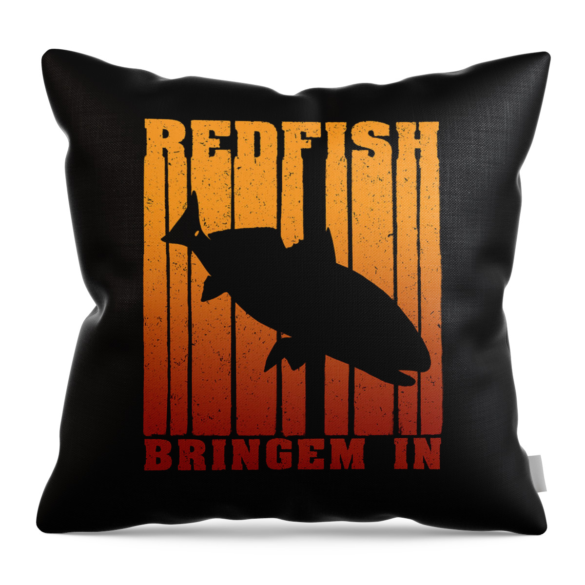 Redfish Throw Pillow featuring the digital art Redfish Dusk Patrol by Kevin Putman