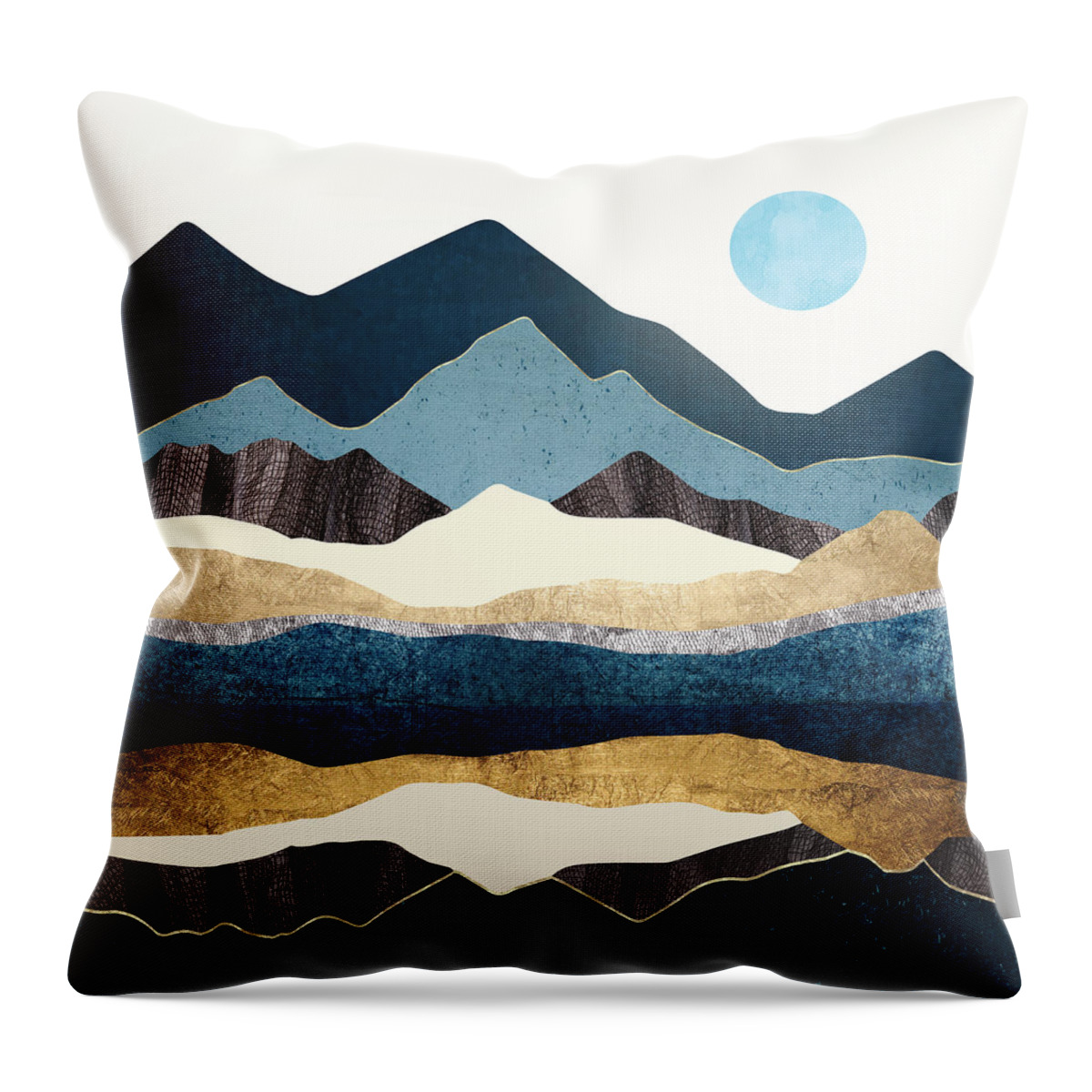 Digital Throw Pillow featuring the digital art Reflect Hills by Spacefrog Designs