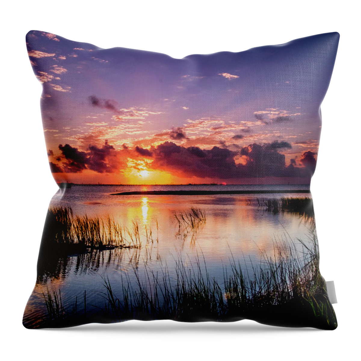 Sunrise Throw Pillow featuring the photograph Reflection Bay by Johnny Boyd