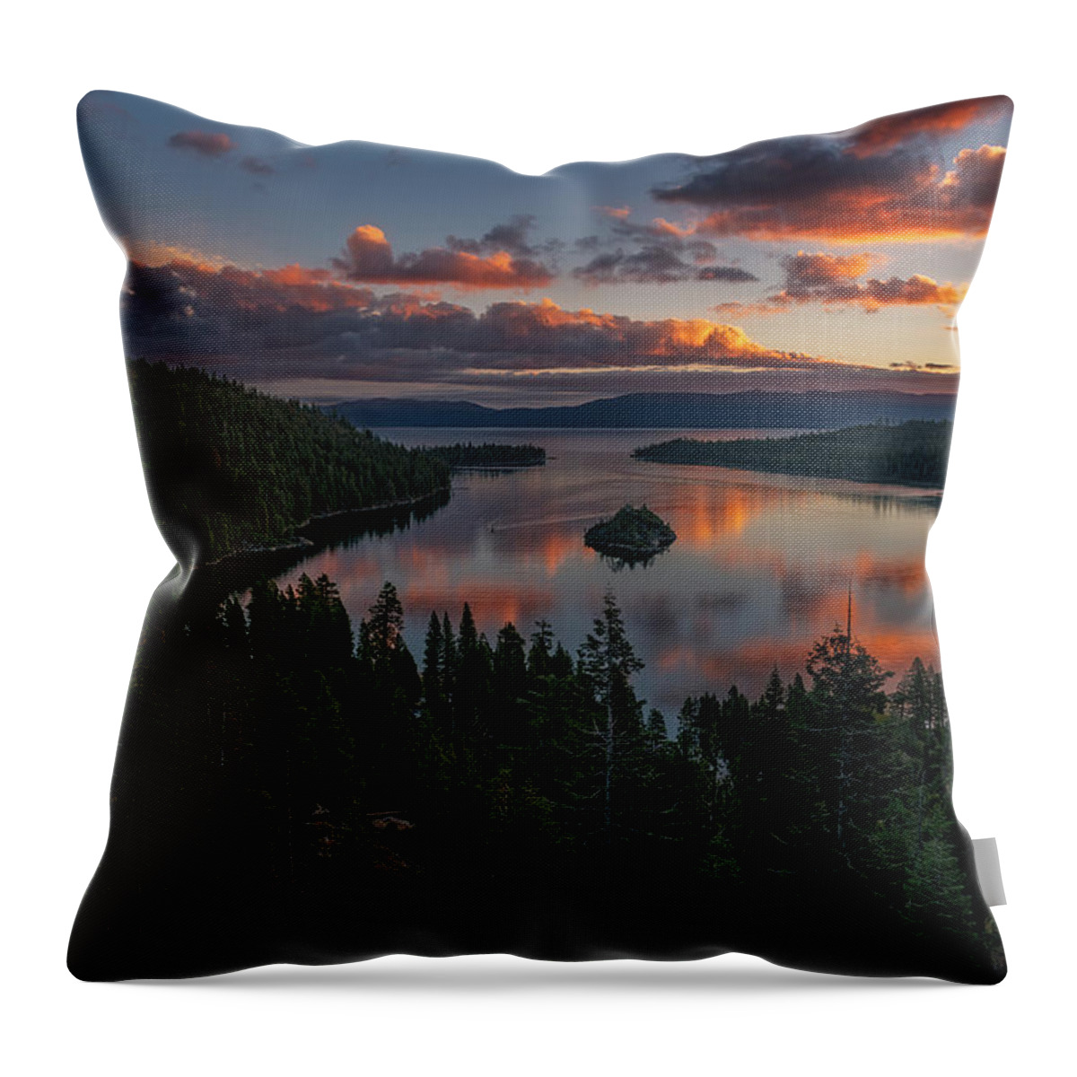 Bay Throw Pillow featuring the photograph Reflection on Emerald Bay by John Hight