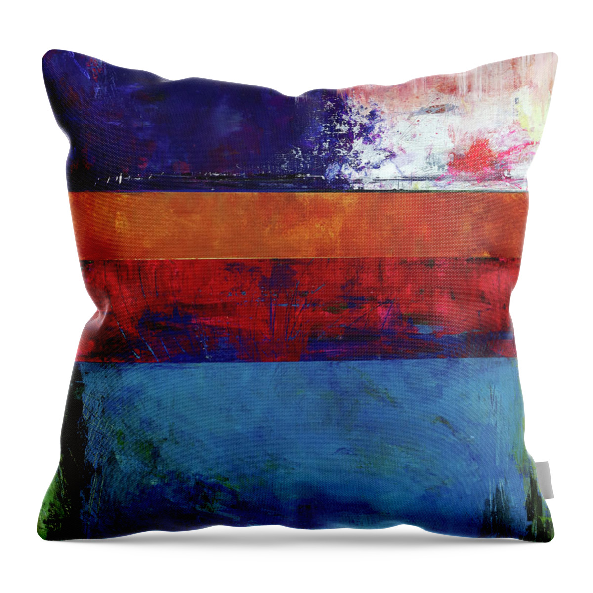  Throw Pillow featuring the mixed media Reflection by Val Zee McCune
