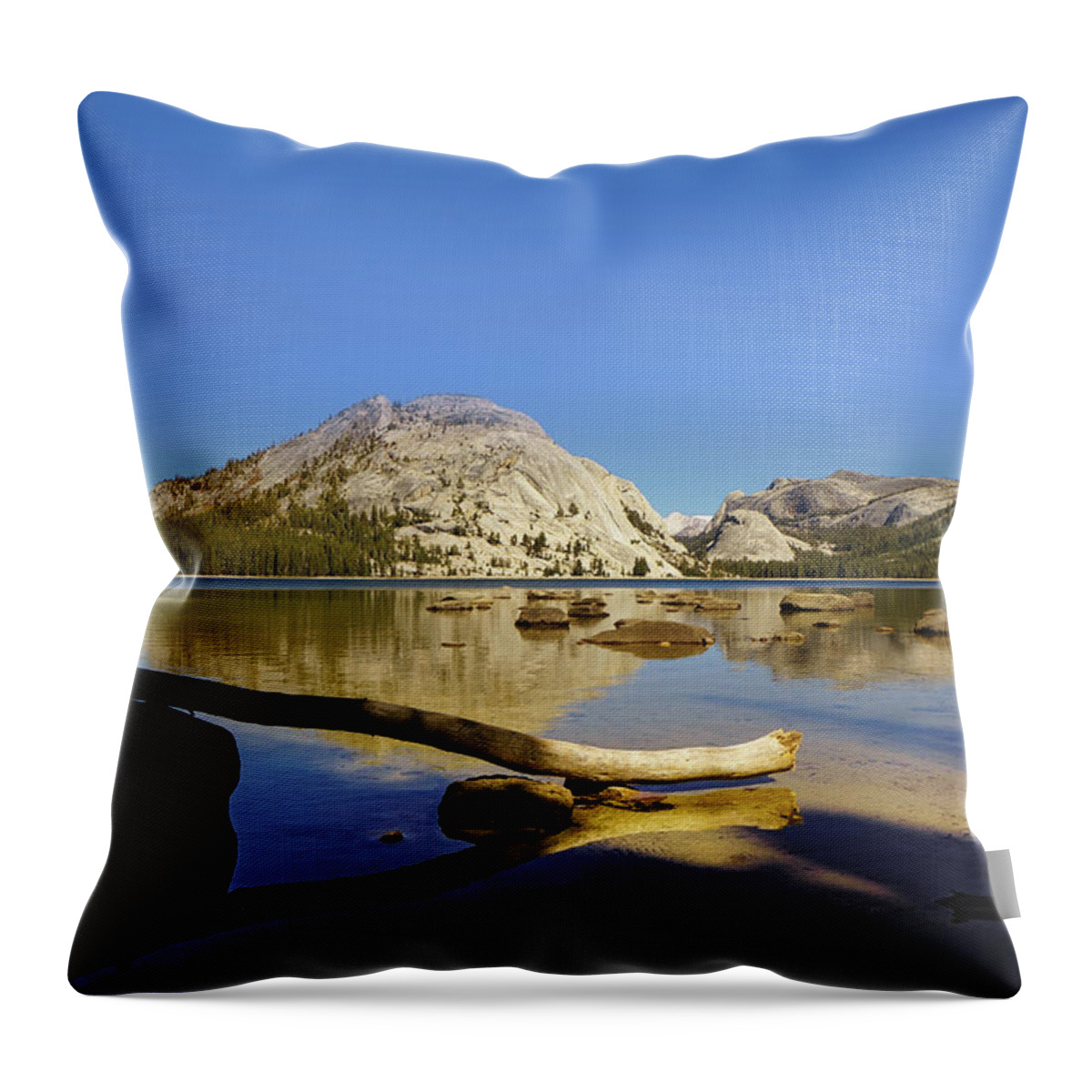California Throw Pillow featuring the photograph Reflections on Tenaya Lake by Janis Knight