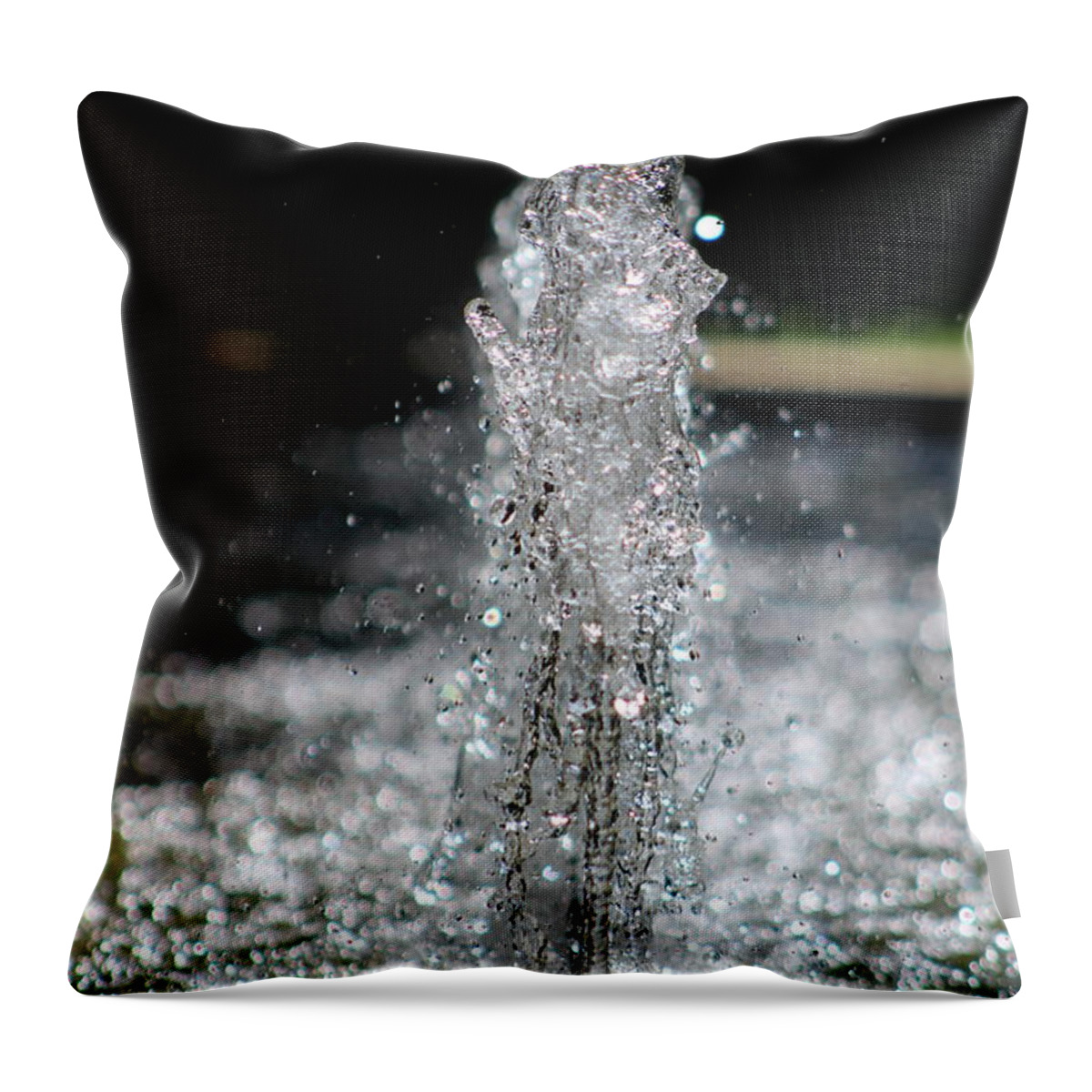 Garden Waters Throw Pillow featuring the photograph Refreshing - Water in Motion by Colleen Cornelius
