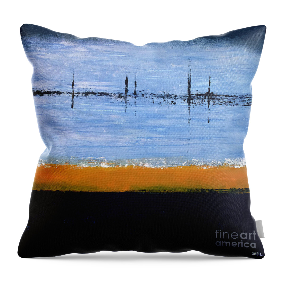 Abstract Throw Pillow featuring the painting Regatta by Amanda Sheil