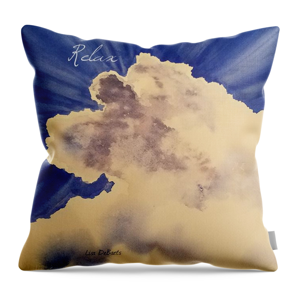 Mindfulness Throw Pillow featuring the painting Relax by Lisa Debaets