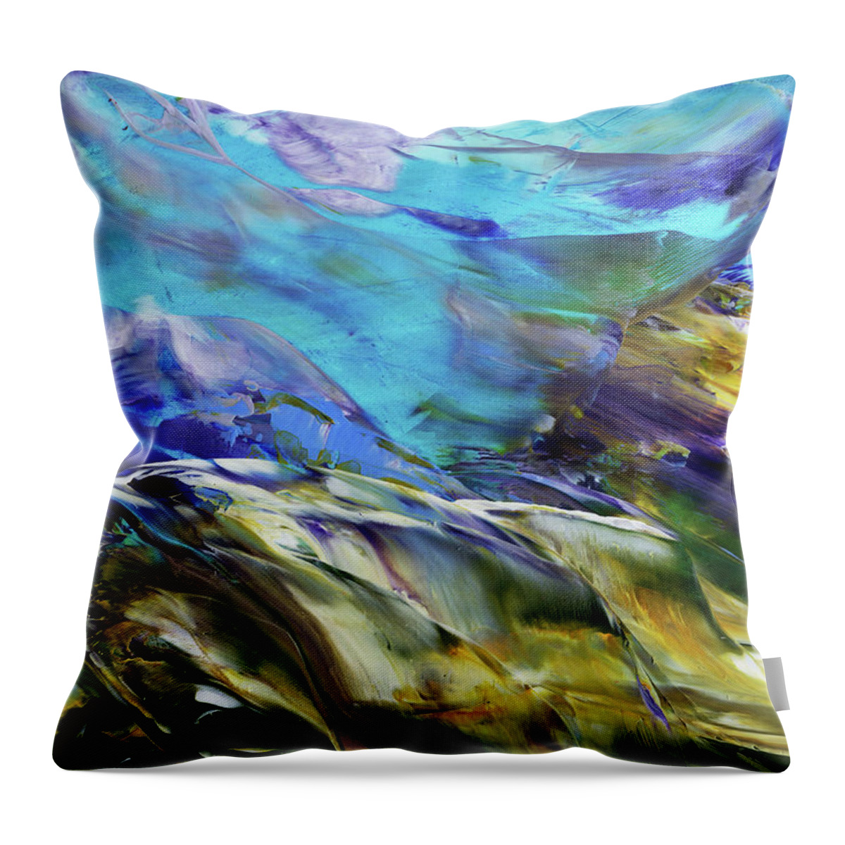 Abstract Throw Pillow featuring the painting Release by Diane Maley