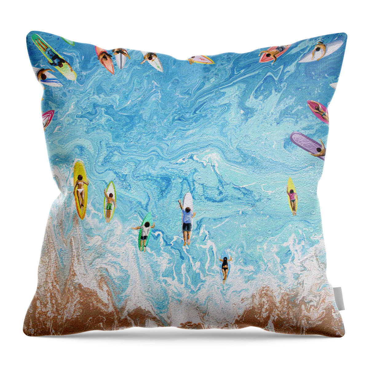 Surf Throw Pillow featuring the painting Remember by William Love