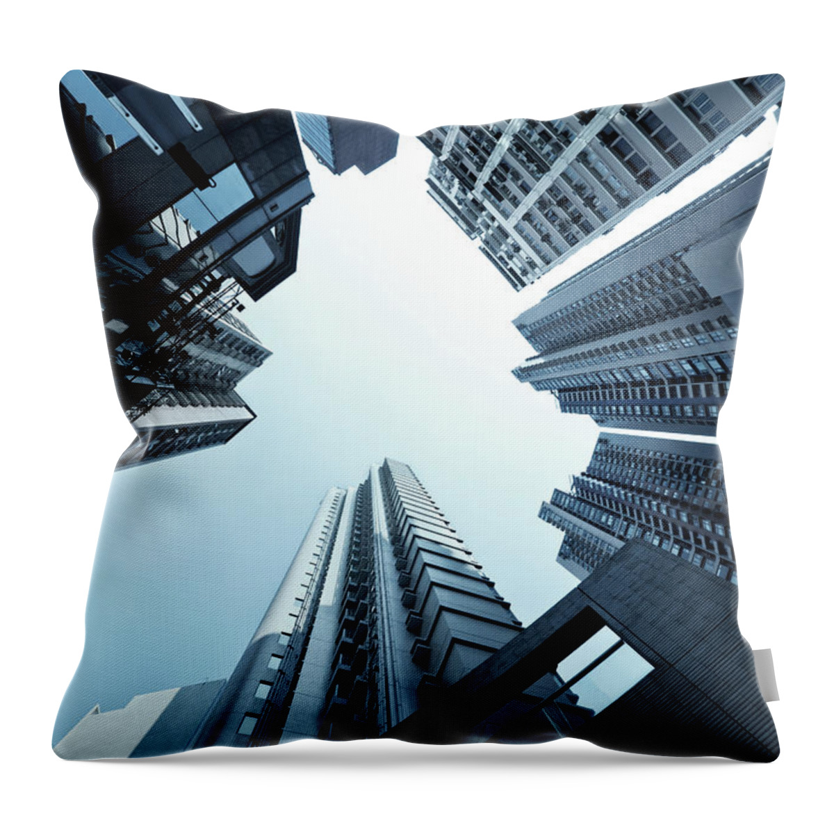 Crowd Throw Pillow featuring the photograph Residential Buildings In Hong Kong by Nikada