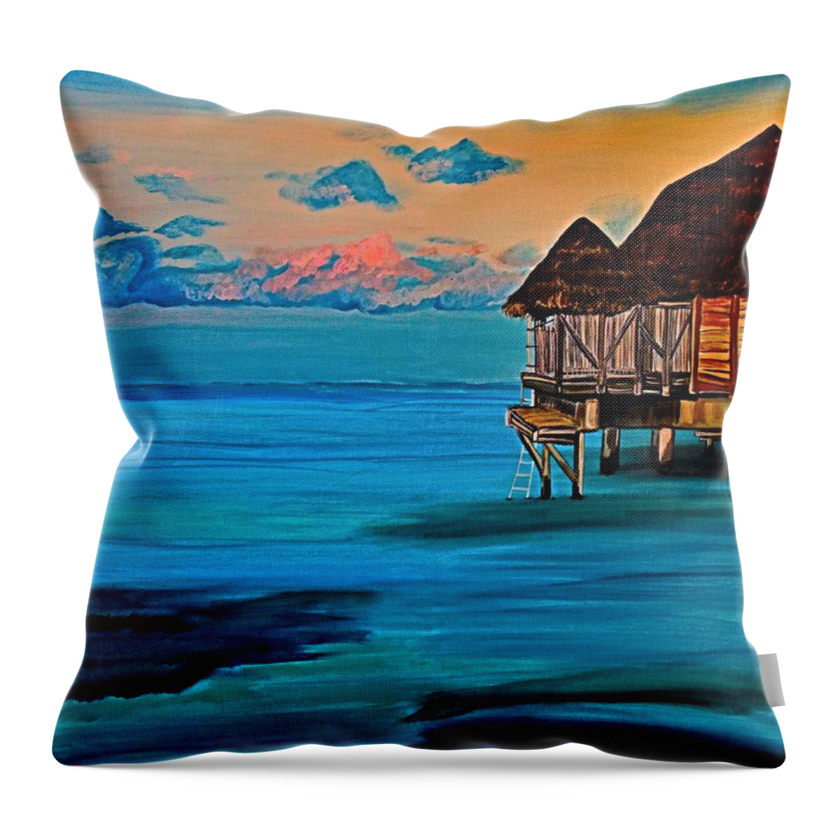 Prints Throw Pillow featuring the painting Retirement Home by Barbara Donovan