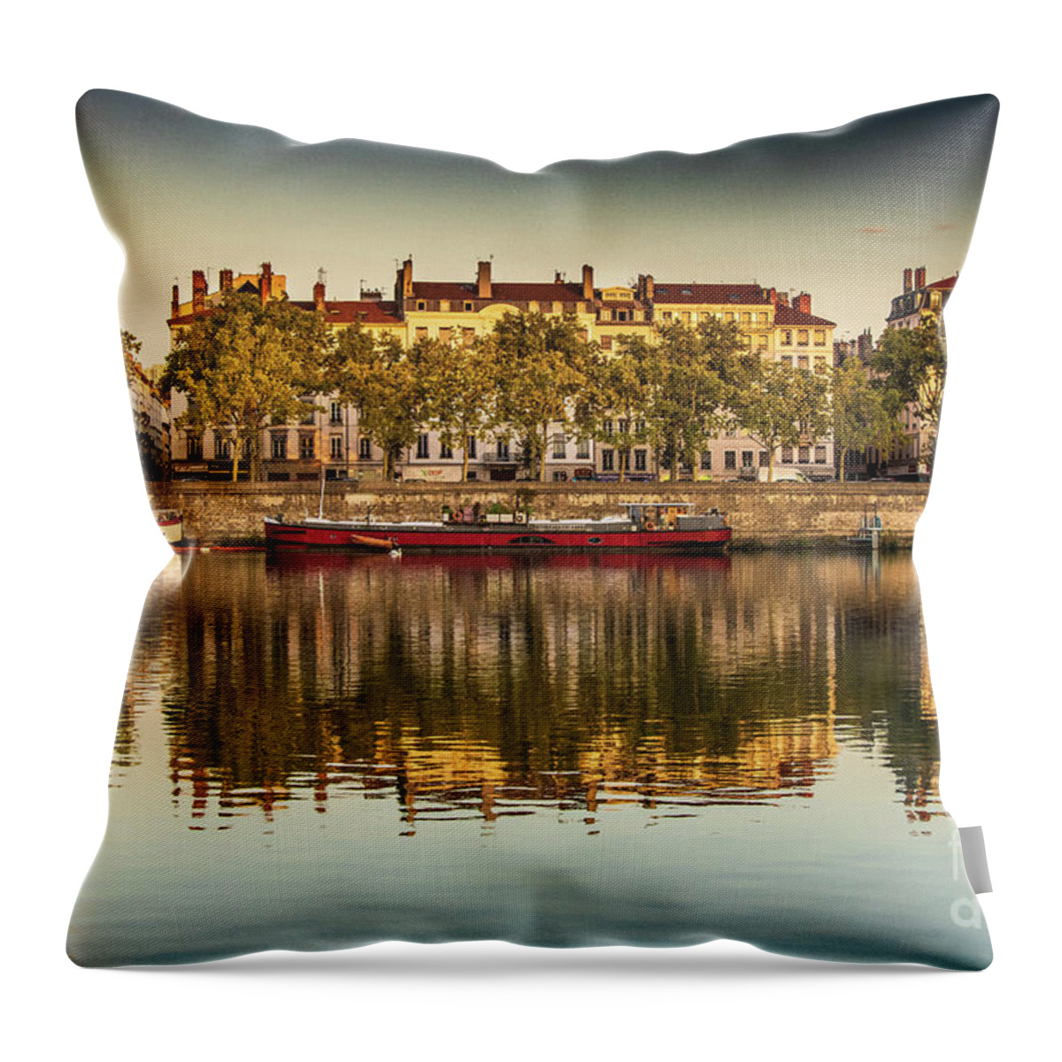 Architecture Throw Pillow featuring the photograph Rhone Morning by Thomas Marchessault