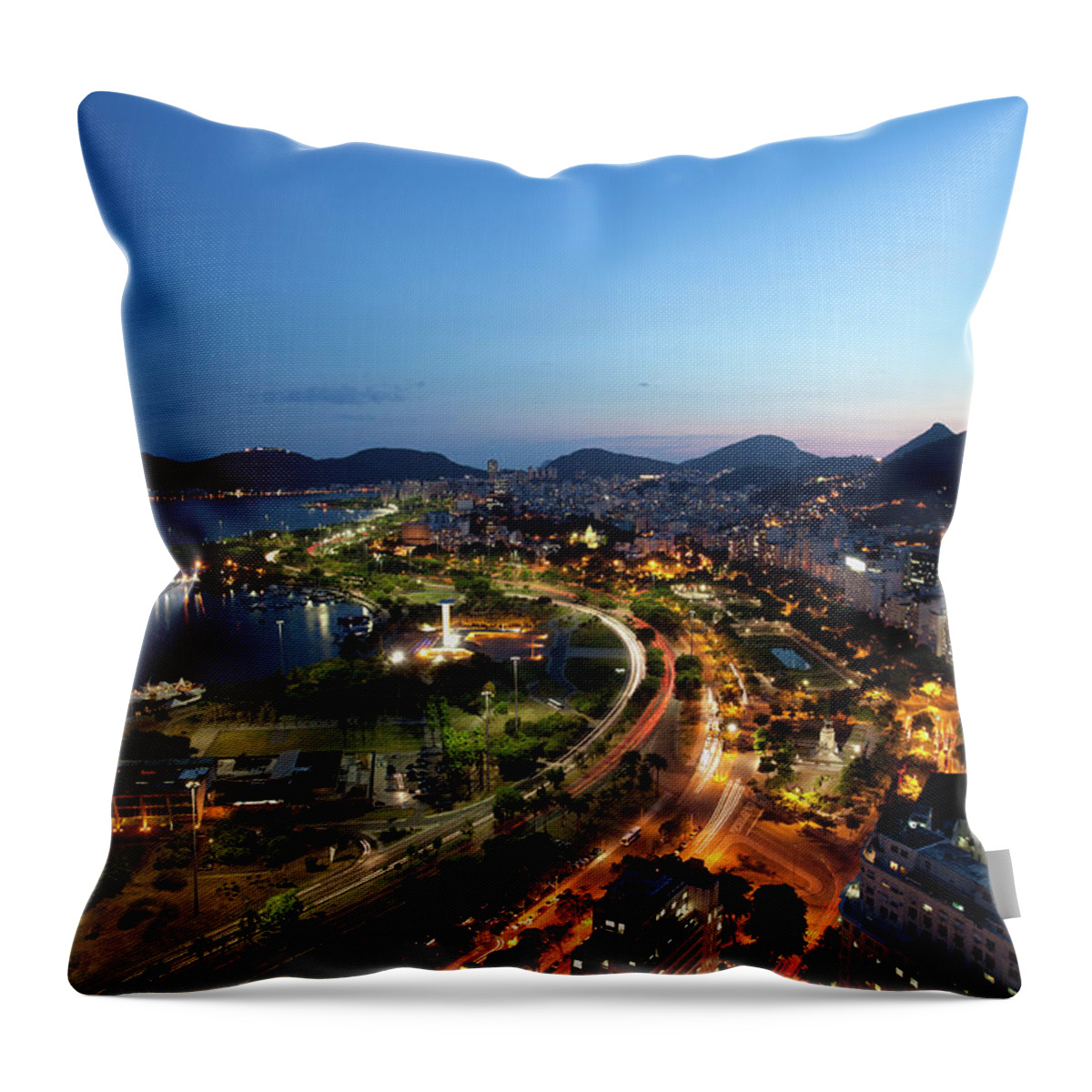 Scenics Throw Pillow featuring the photograph Rio De Janeiro At Night by Brasil2
