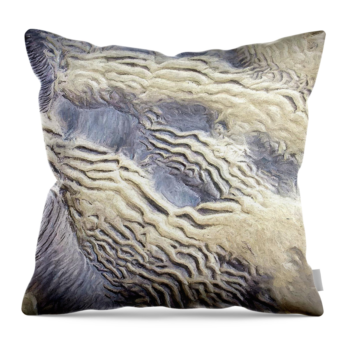 Abstract Print Throw Pillow featuring the photograph River Bottom Abstract by Phil Mancuso