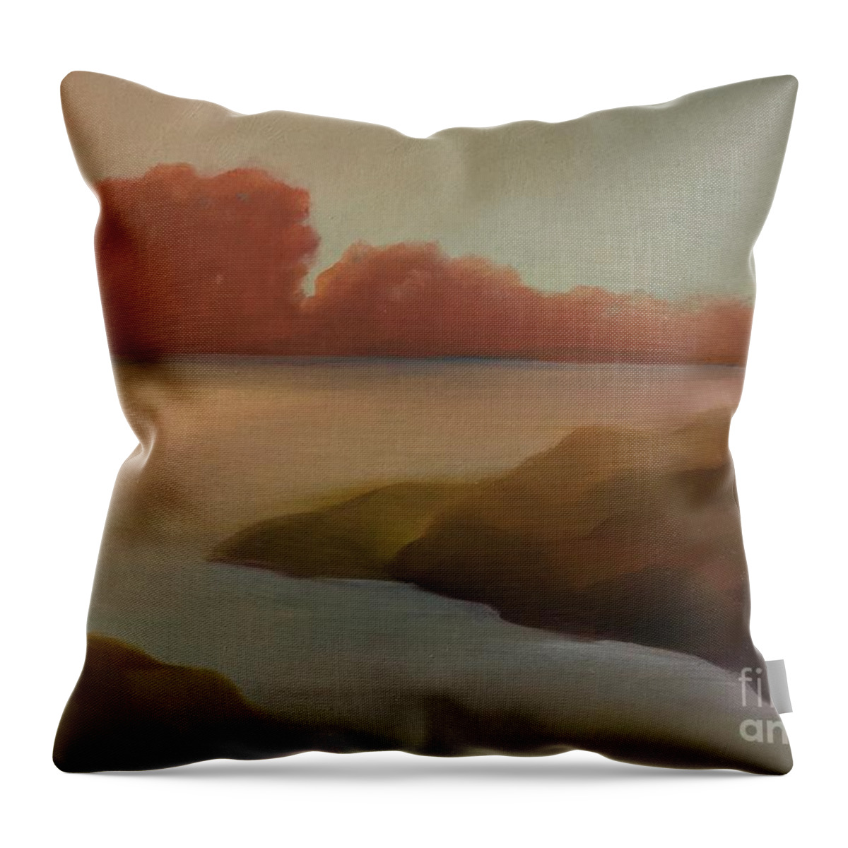 Landscape Throw Pillow featuring the painting River Flow by Michelle Abrams