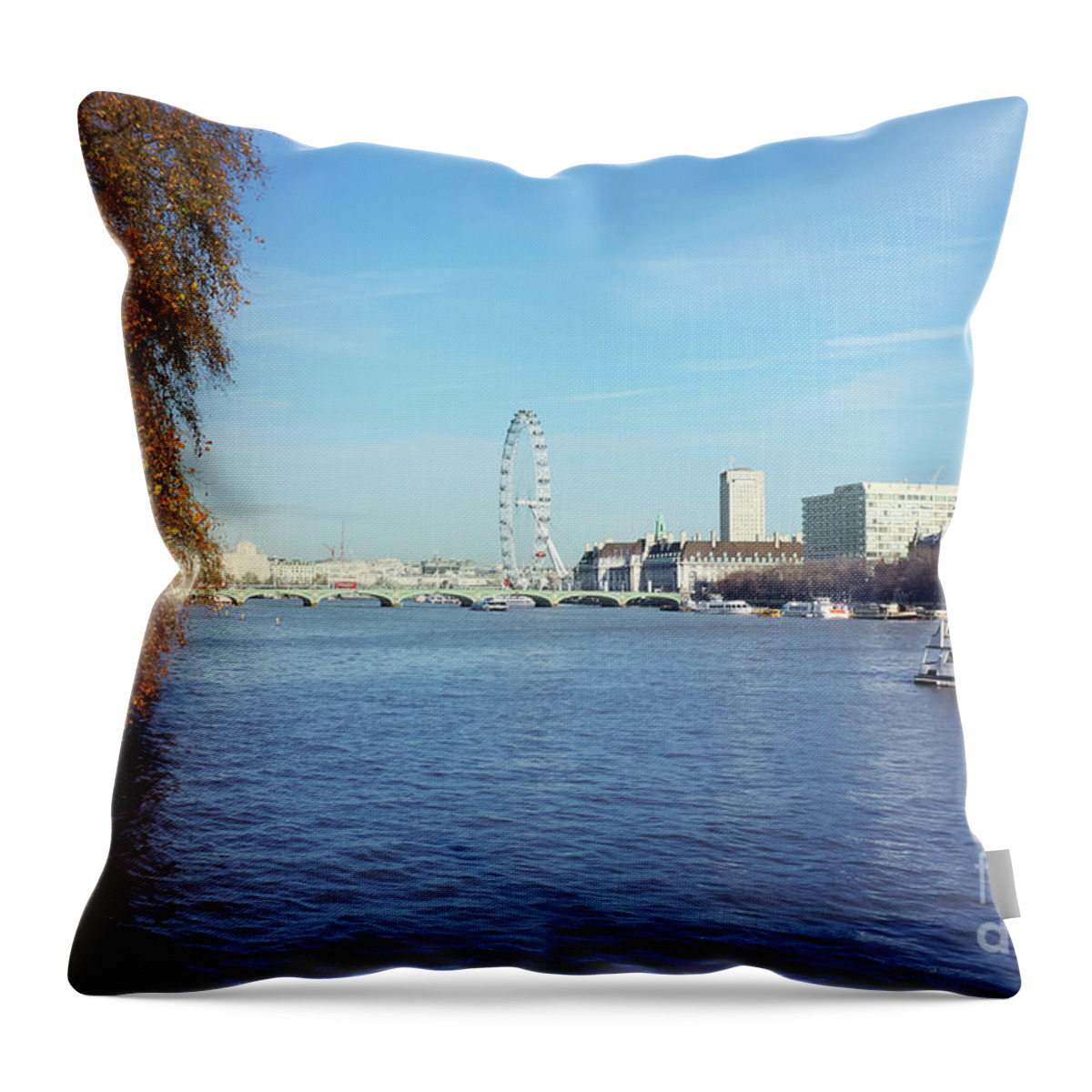 Thames Throw Pillow featuring the photograph River Thames London by Terri Waters
