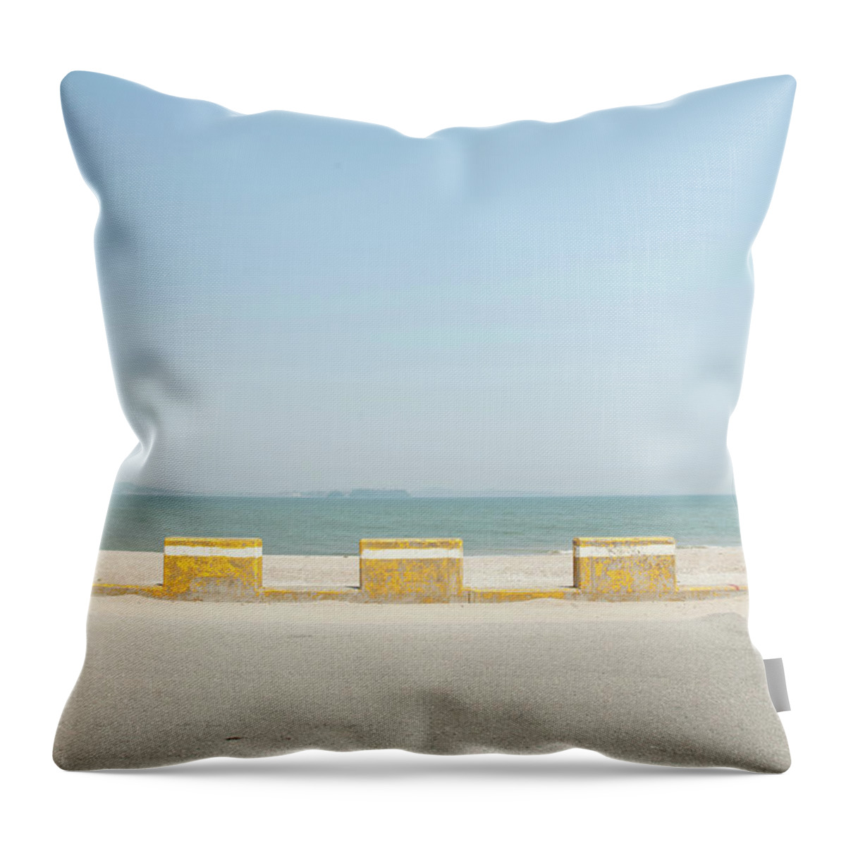 Tranquility Throw Pillow featuring the photograph Roadside Barriers by Photo By Dylan Goldby At Welkinlight Photography