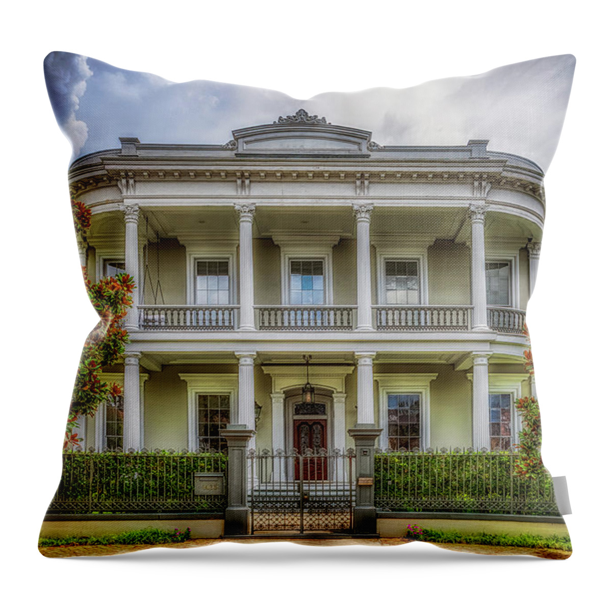 Garden District Throw Pillow featuring the photograph Robinson House by Susan Rissi Tregoning