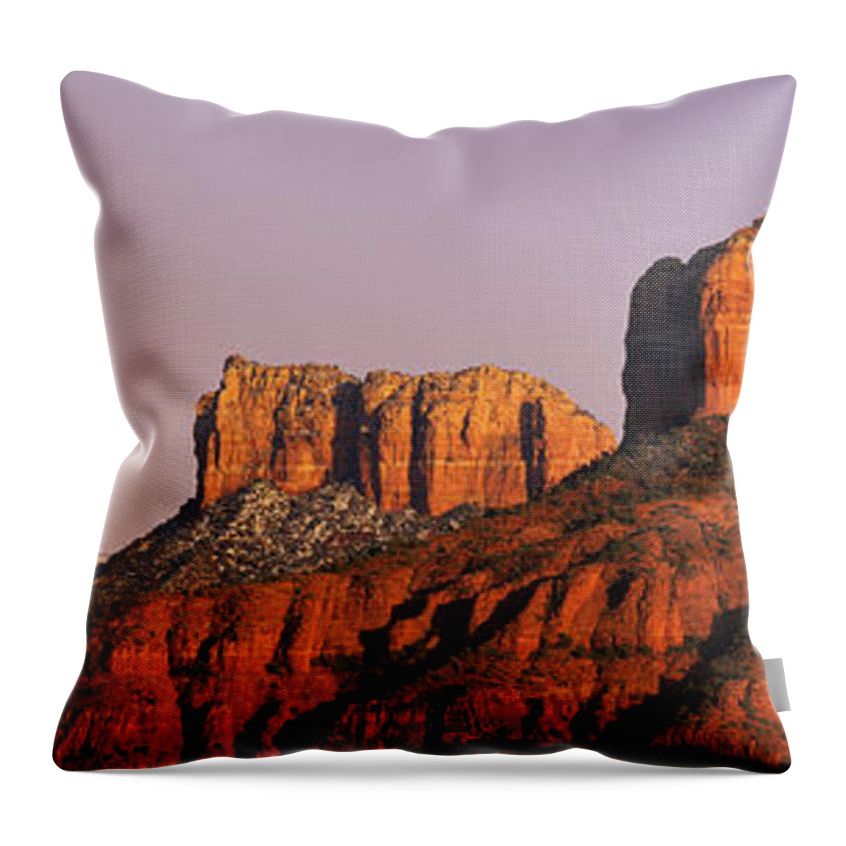 Scenics Throw Pillow featuring the photograph Rock Formations At Dawn by Visionsofamerica/joe Sohm