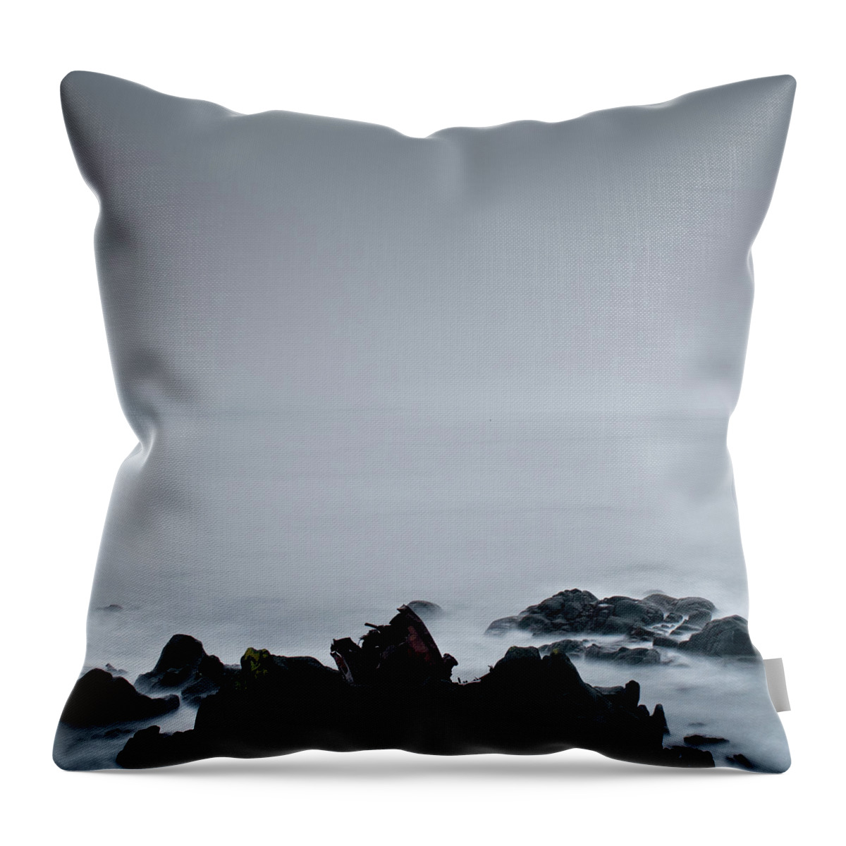 Hokkaido Throw Pillow featuring the photograph Rocks In Water At Sea by Ahfox21