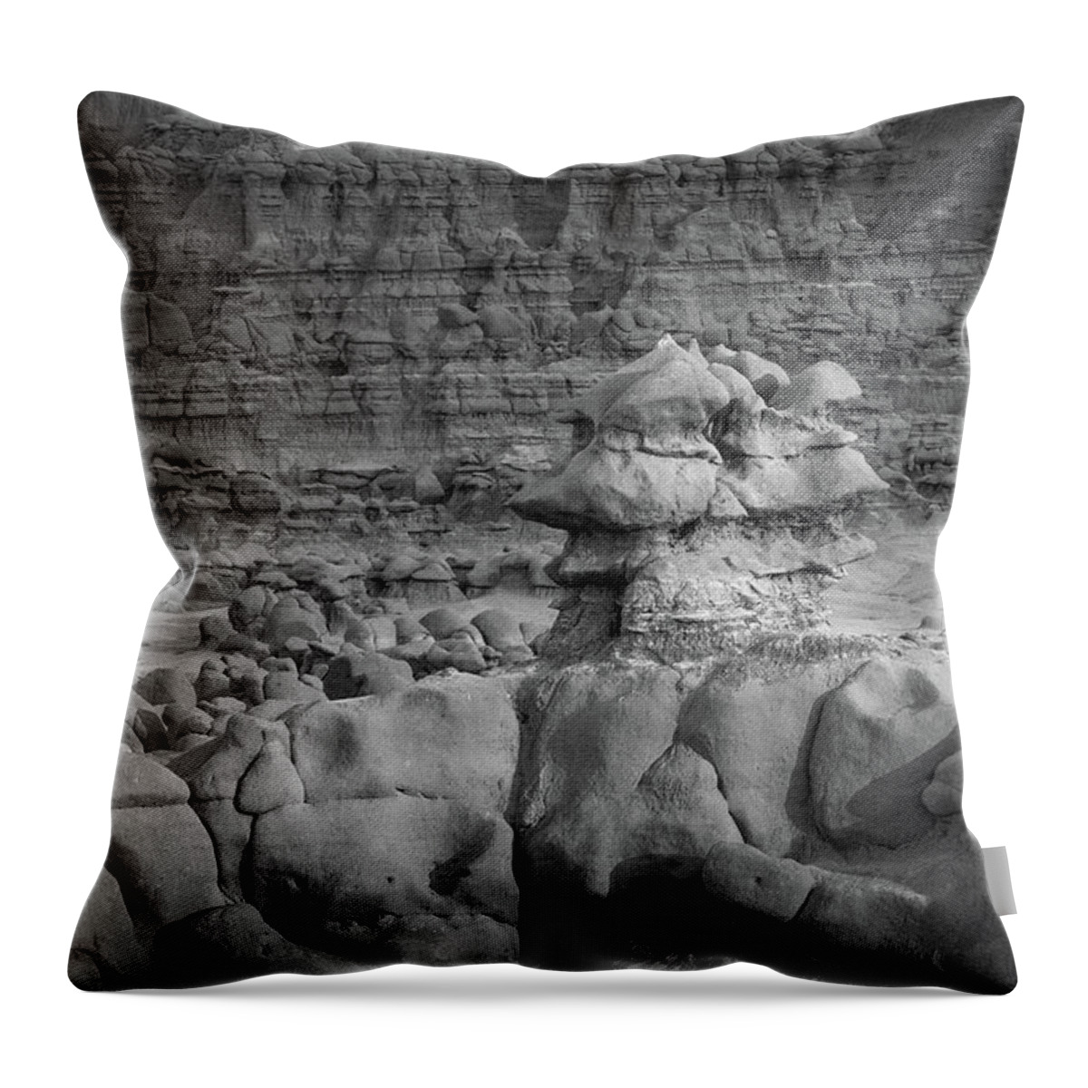 Alien Throw Pillow featuring the photograph Rocky Desert Formation by Kyle Lee
