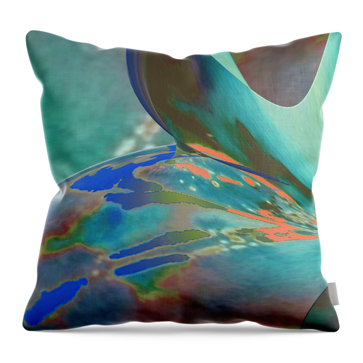 Abstract Throw Pillow featuring the digital art Roll Out by Jacqueline Shuler
