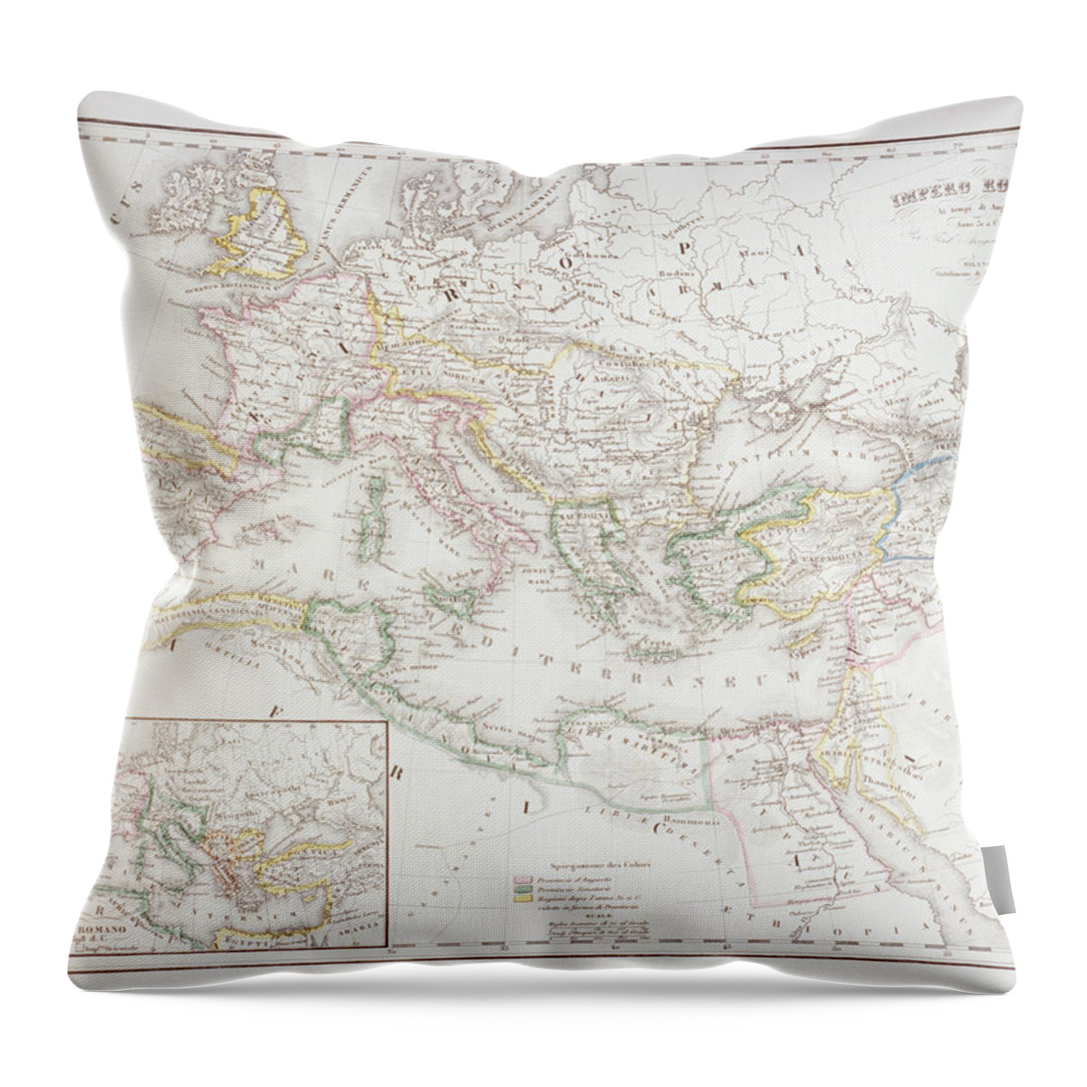 Victorian Style Throw Pillow featuring the digital art Roman Empire At The Time Of Augustus by Fototeca Gilardi