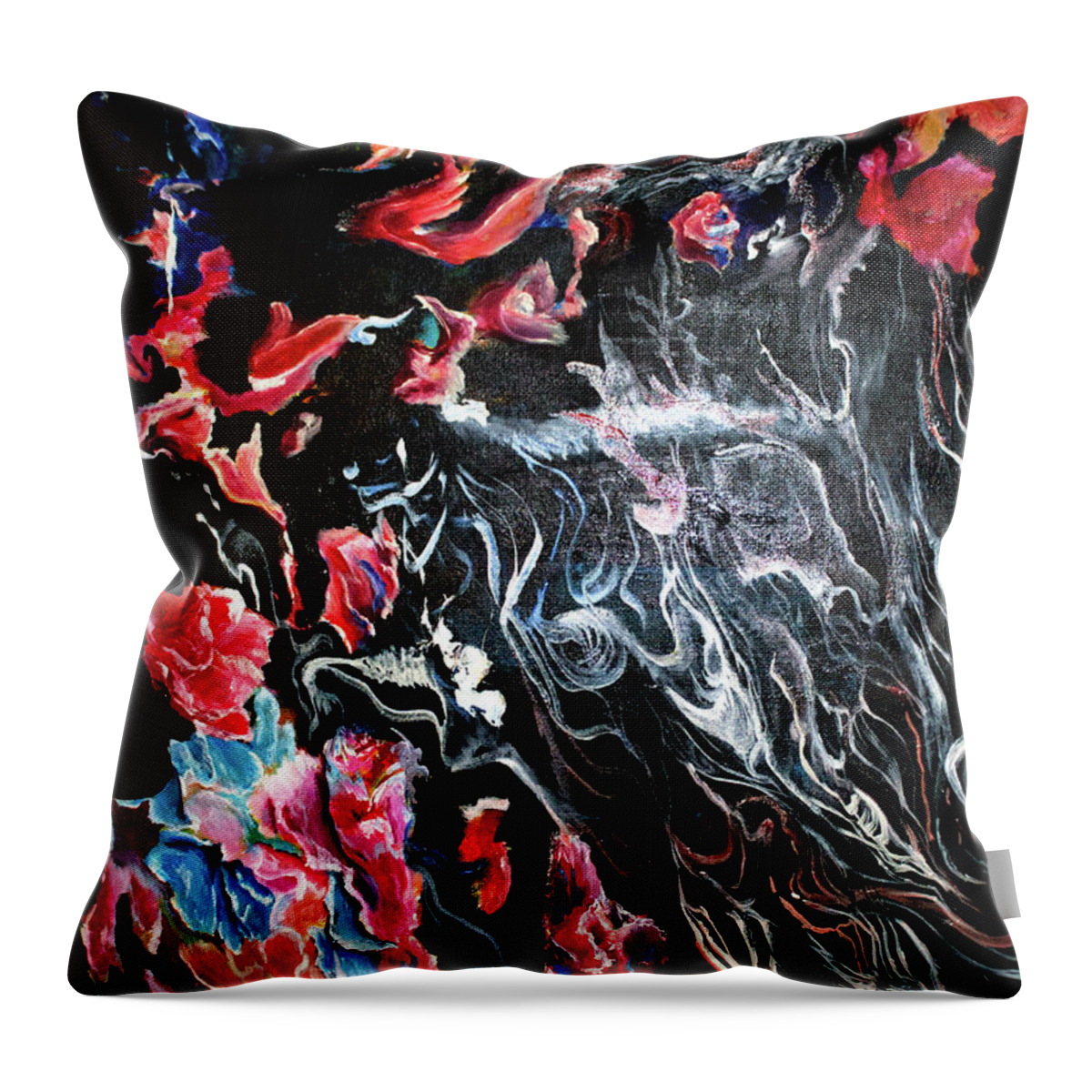 Spring Throw Pillow featuring the painting Rose Melt by Medea Ioseliani