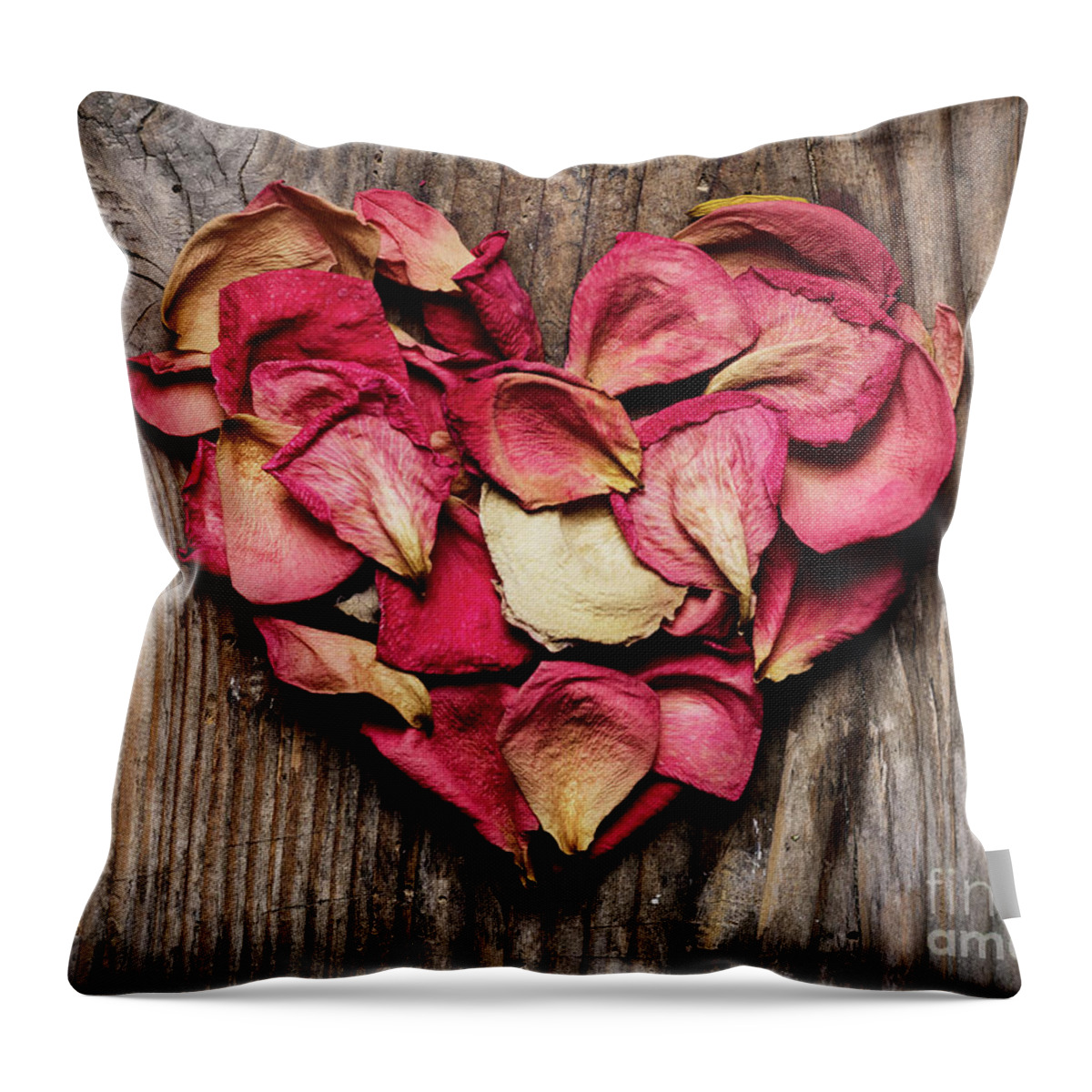 Heart Throw Pillow featuring the photograph Rose petals by Jelena Jovanovic