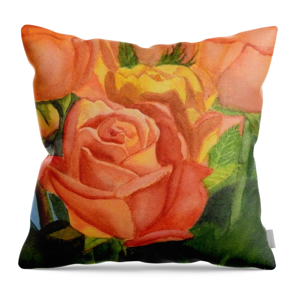 Rose Throw Pillow featuring the painting Rose by Petra Burgmann