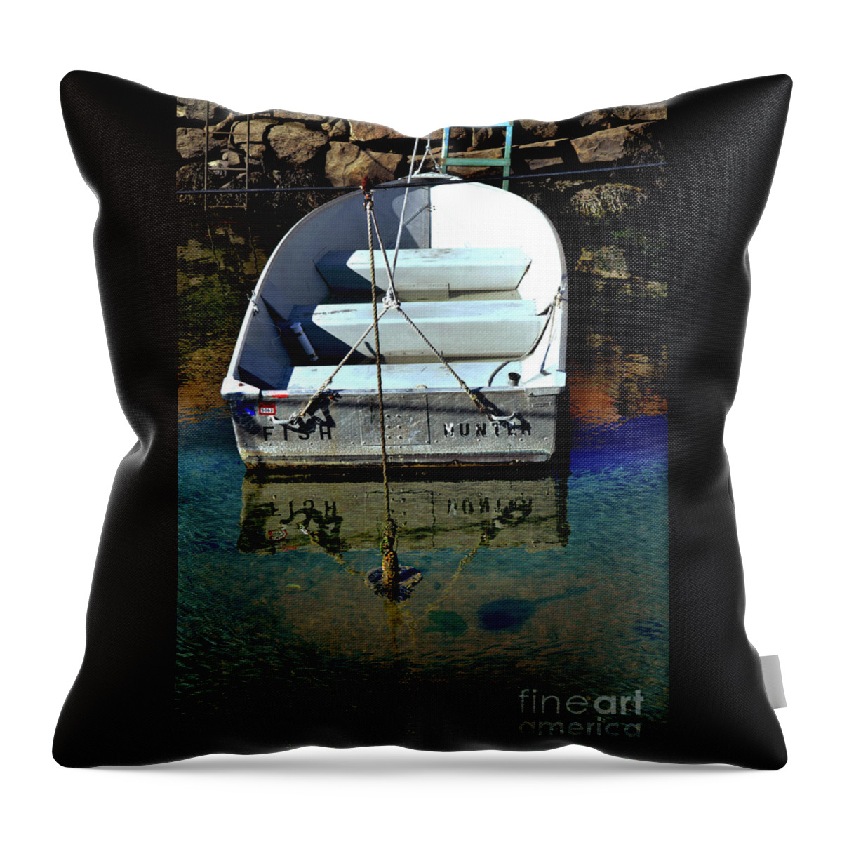 Row Boat Throw Pillow featuring the photograph Row Boat and Minnows by Dianne Morgado