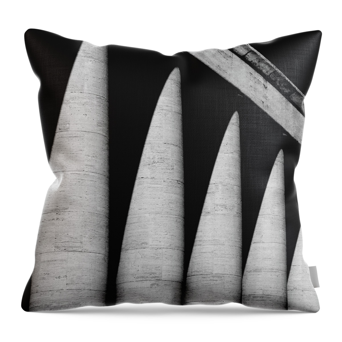Shadow Throw Pillow featuring the photograph Row Of Pillars by Photo By Daniela Nobili